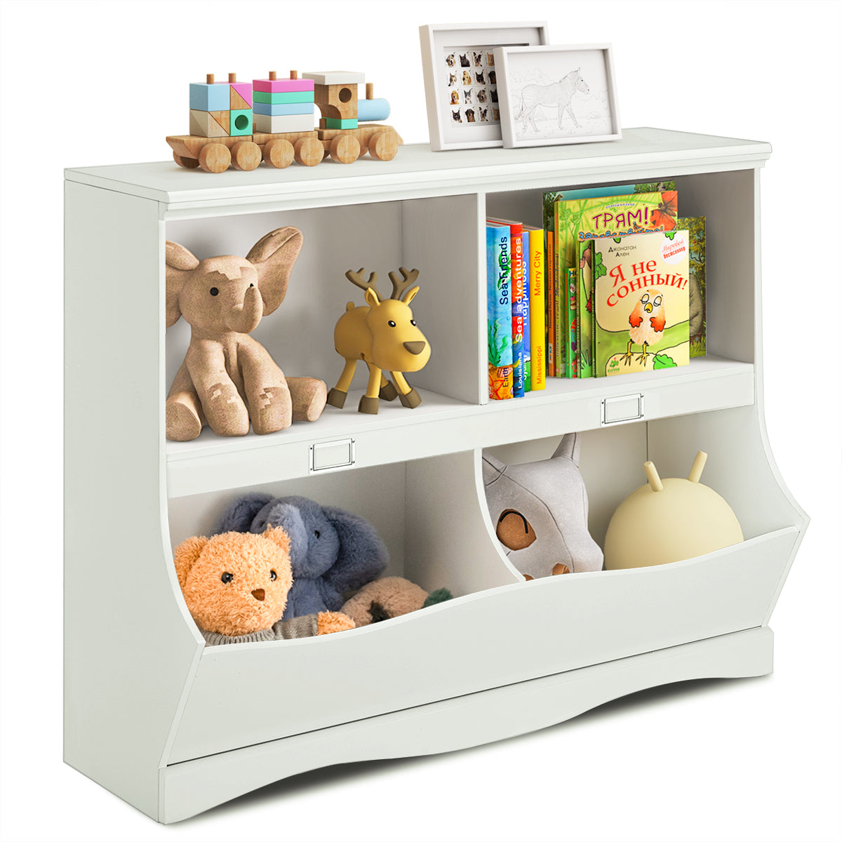 Kids Storage Unit Baby Toy Organizer Children Bookshelf - White