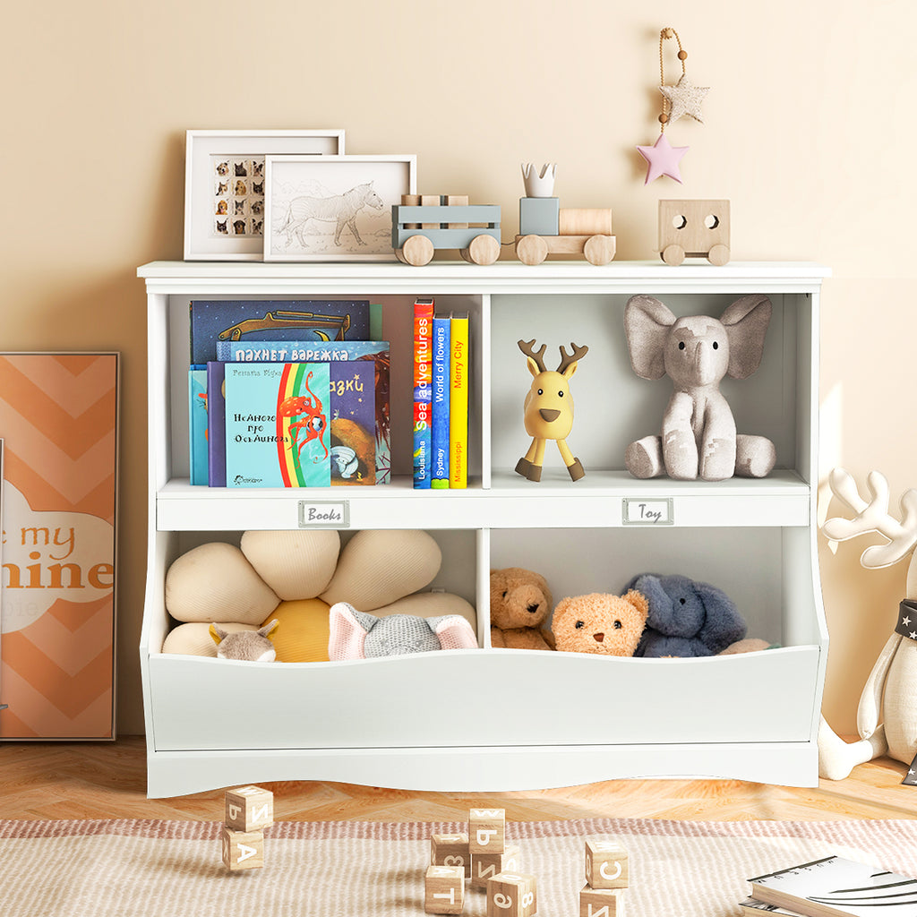 Kids Storage Unit Baby Toy Organizer Children Bookshelf - White