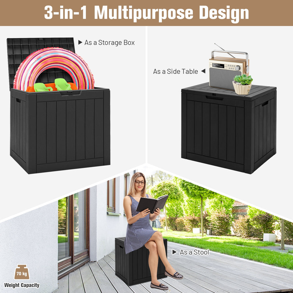 30 Gallon Deck Box Storage Bench - Black