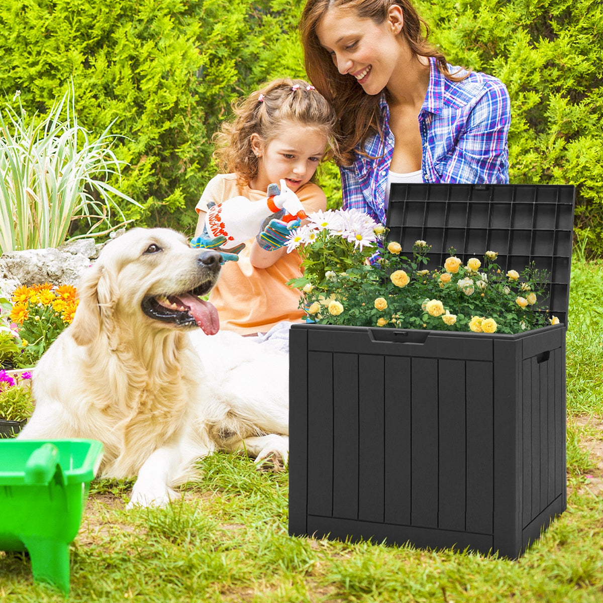 30 Gallon Deck Box Storage Bench - Black