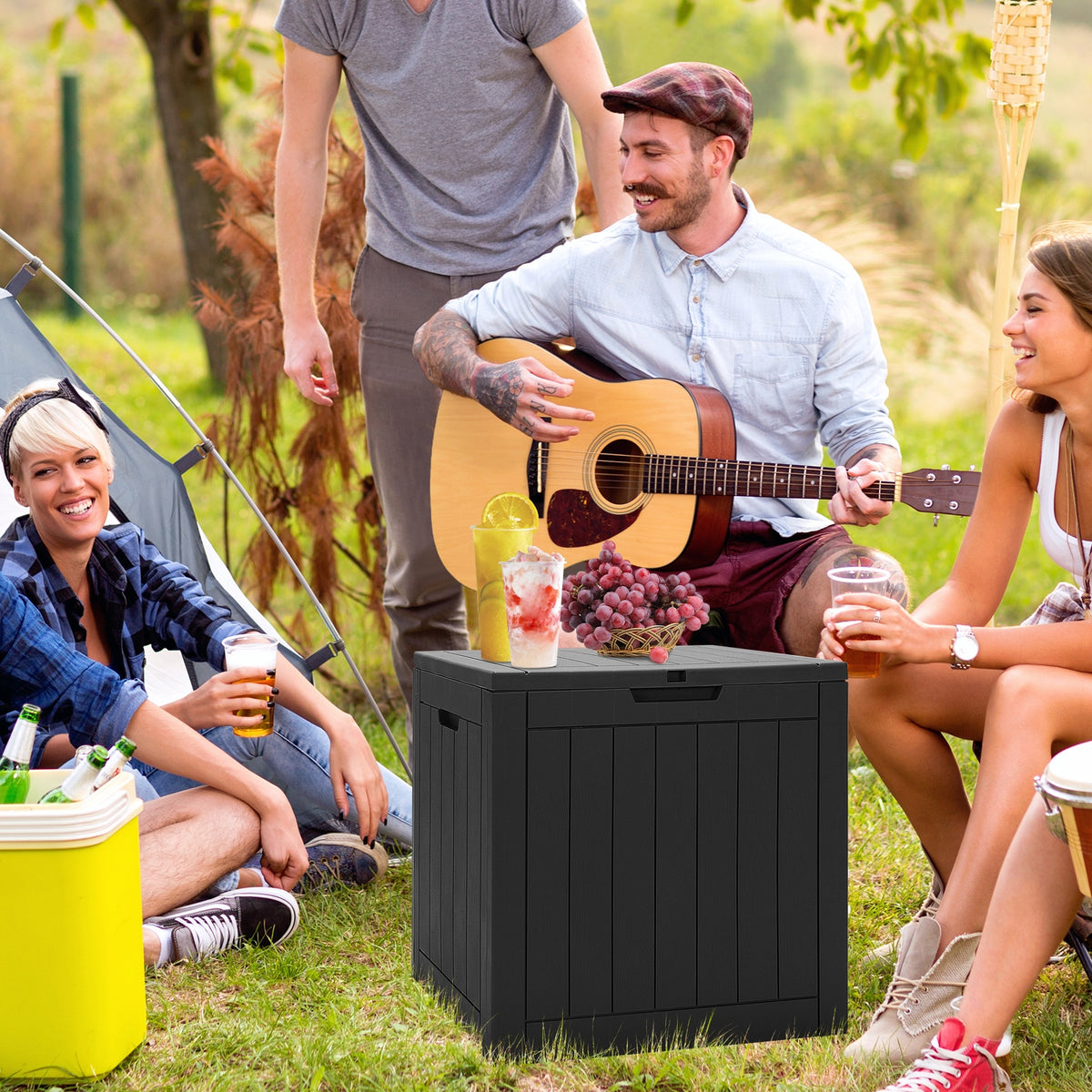30 Gallon Deck Box Storage Bench - Black