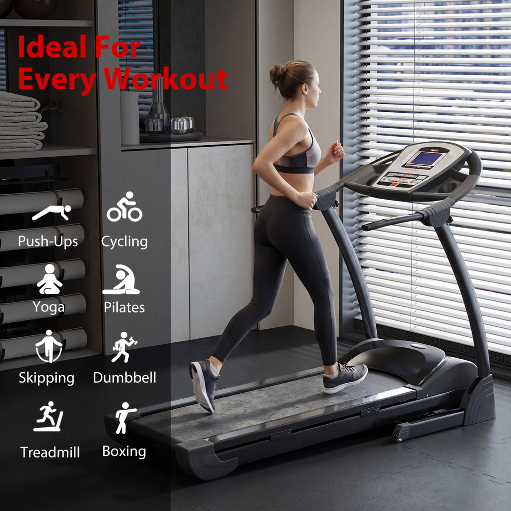 Set of 2 0.79 Inch Thick Rubber Top Exercise Mats - Black, 24 Pack, 48 Sq Ft