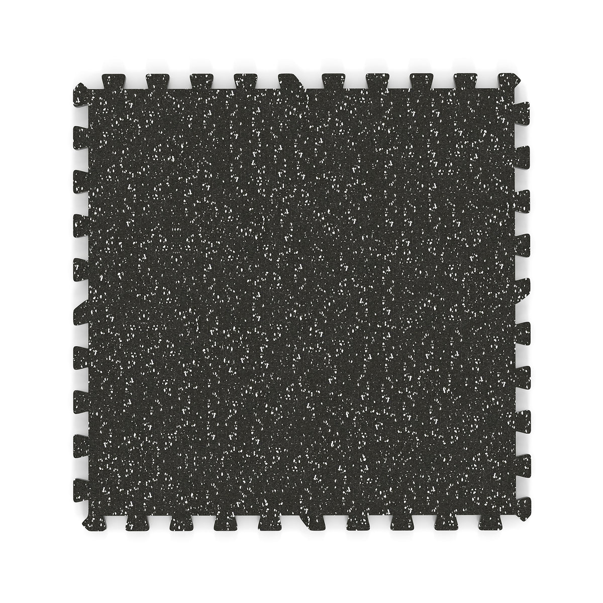 12 Pack Rubber Top Exercise Mats - Black & Gray Interlocking Foam Tiles, 48 Sq Ft