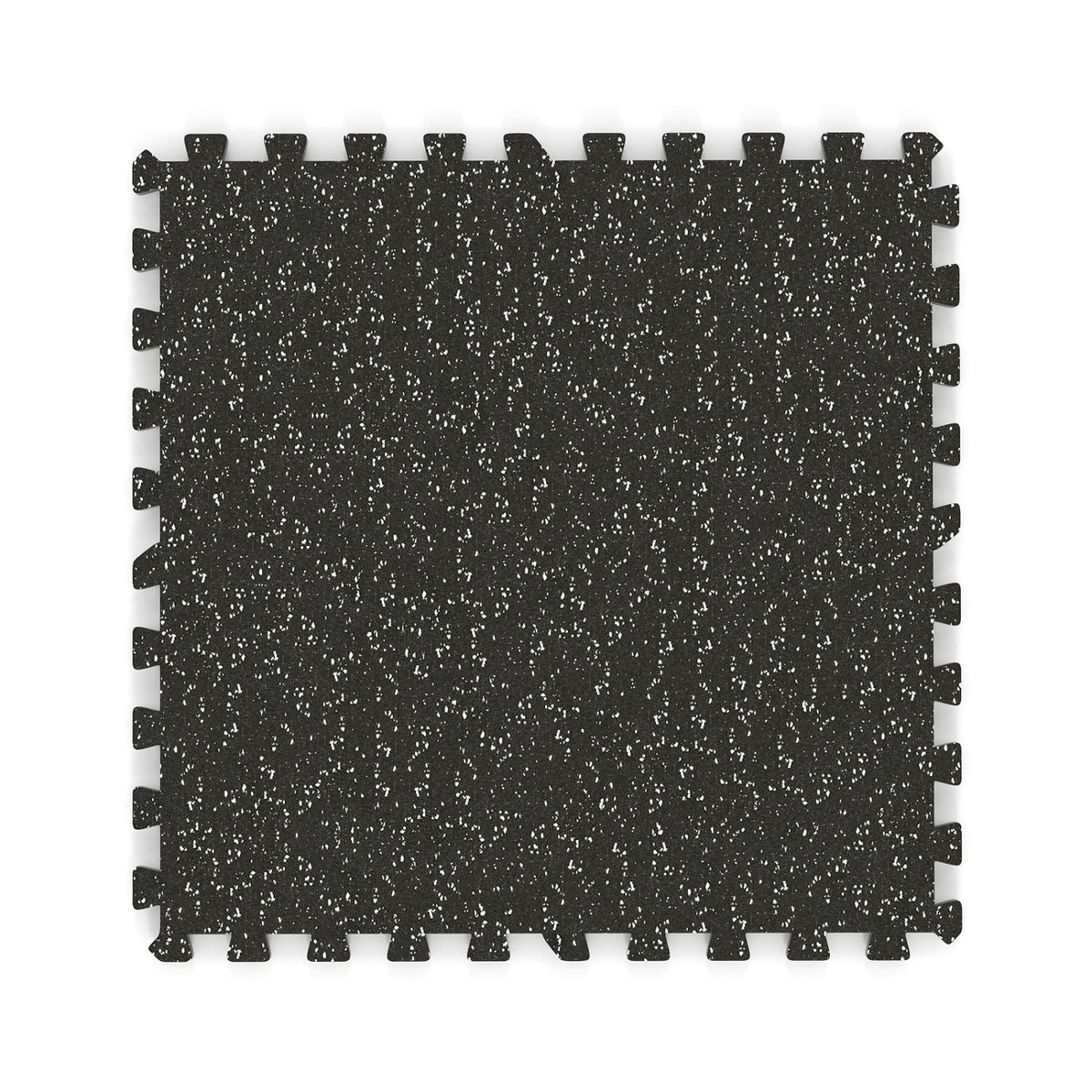 12 Pack Rubber Top Exercise Mats - 48 Sq Ft Interlocking Fitness Floor Tiles - Black
