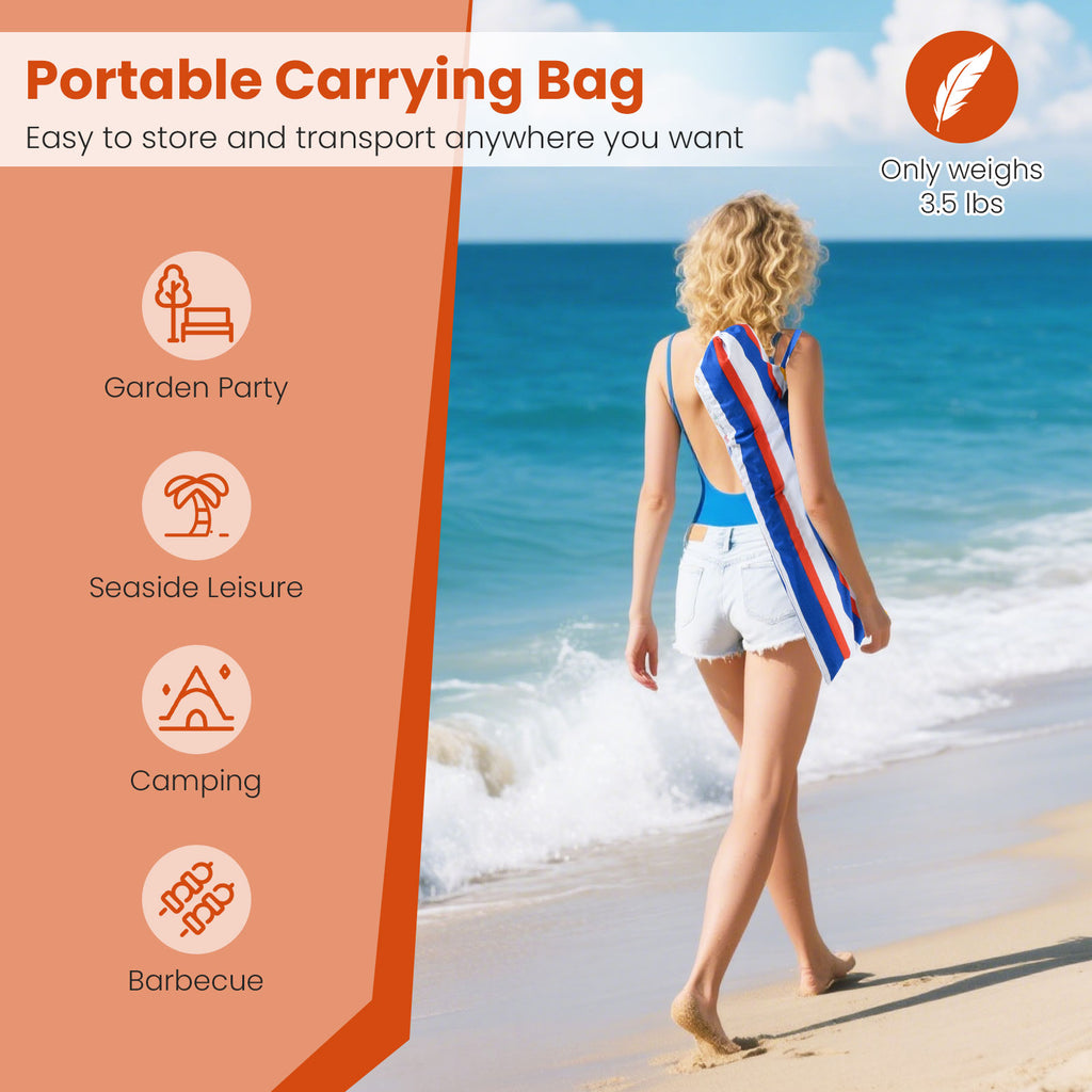 6.5 Feet Beach Umbrella with UPF50+ Sun Protection and Push Button