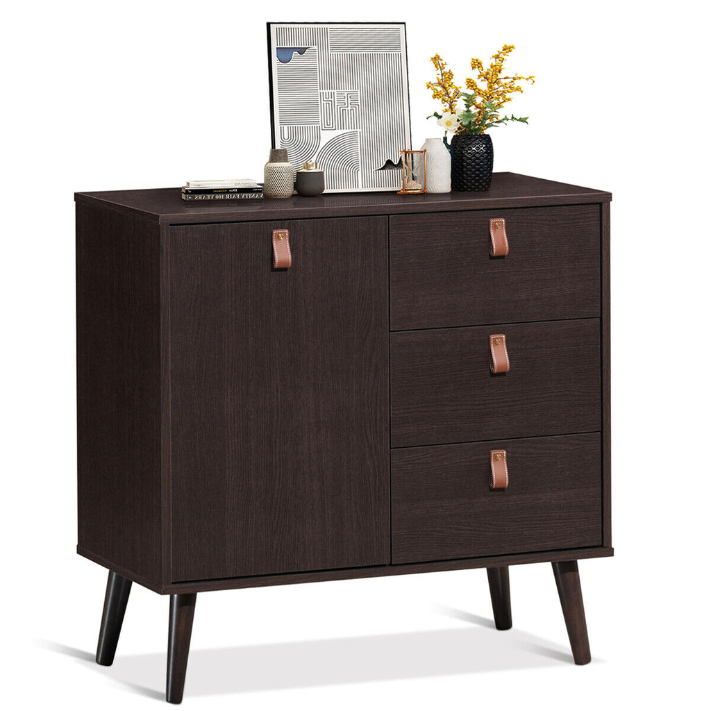 3-Drawer Sideboard Storage Display Cabinet, Brown