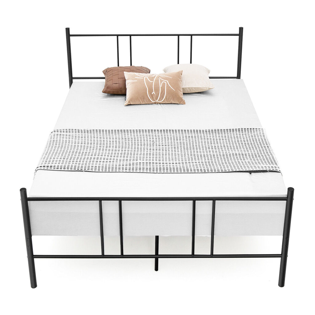 Steel Platform Bed Frame with High Headboard - Full Size