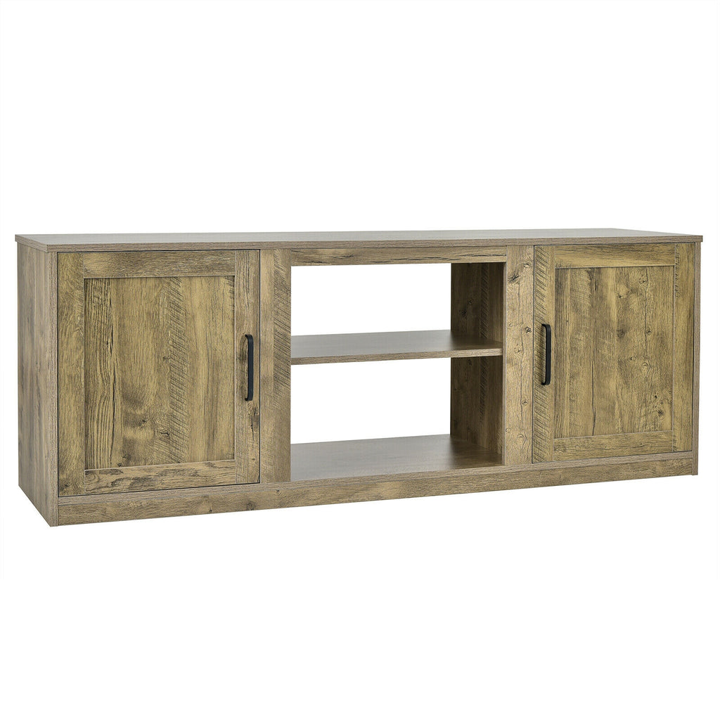 TV Stand with Double Barn Doors for 65 Inch TVs - Natural