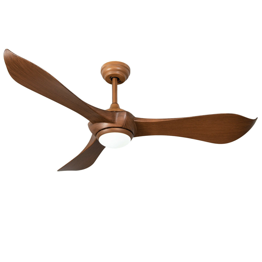 52-Inch Ceiling Fan with Lights and 3 Wind Speeds - Black, Remote Control, Reversible Motor, Adjustable LED Light