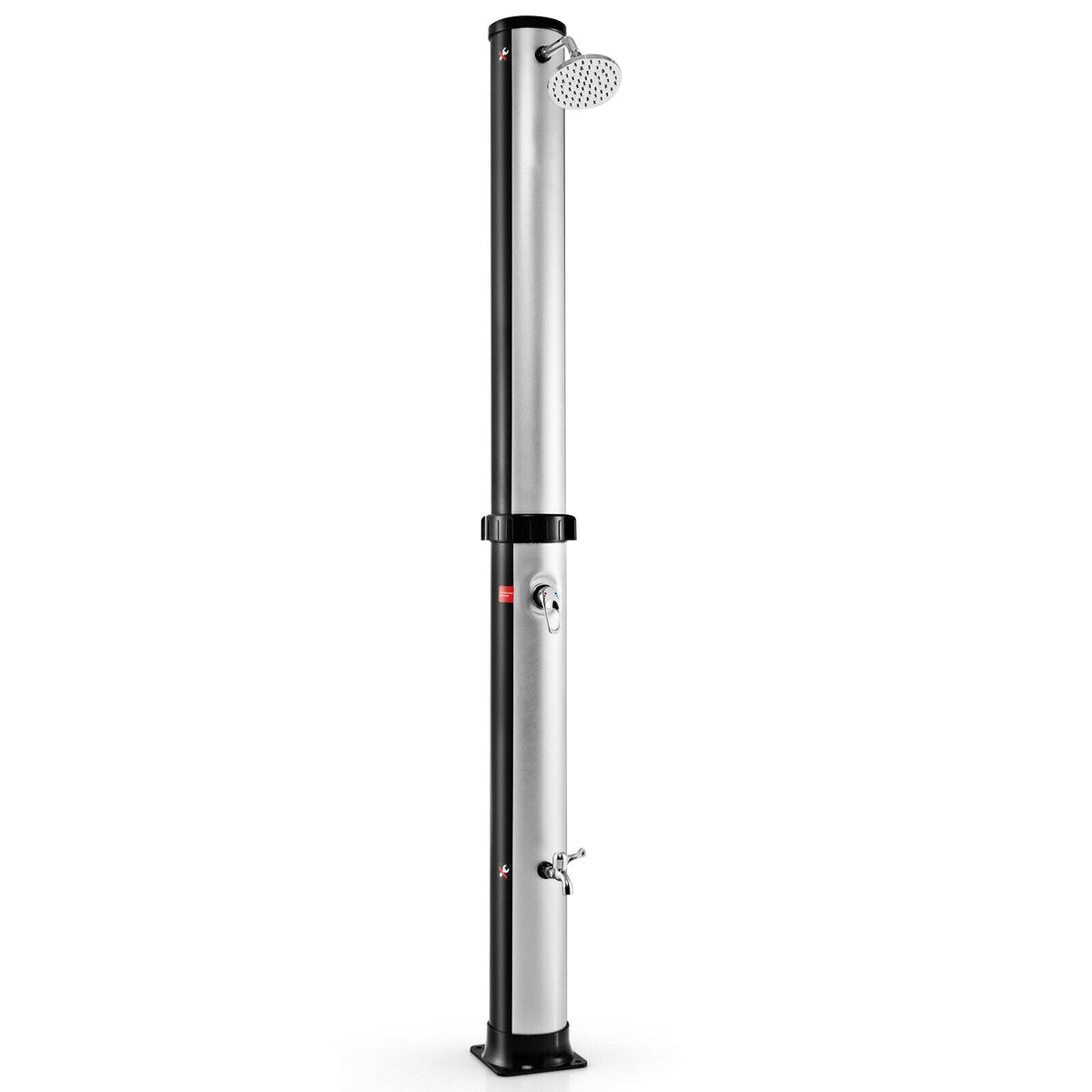 Solar Outdoor Shower with Dual Heads - 9.3 Gallon, Black