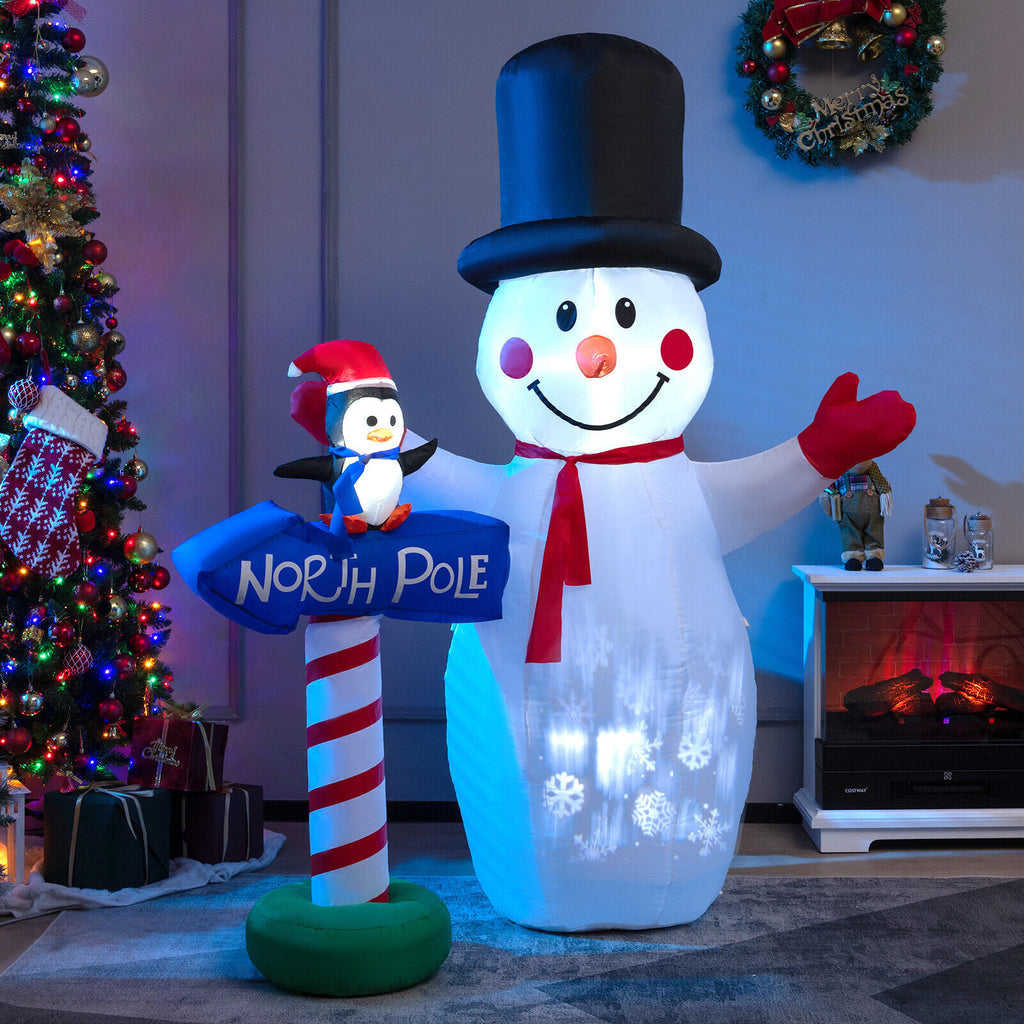 6 Feet Inflatable Christmas Decoration with Snowflake Projector and Penguin Variation of THIS Listing