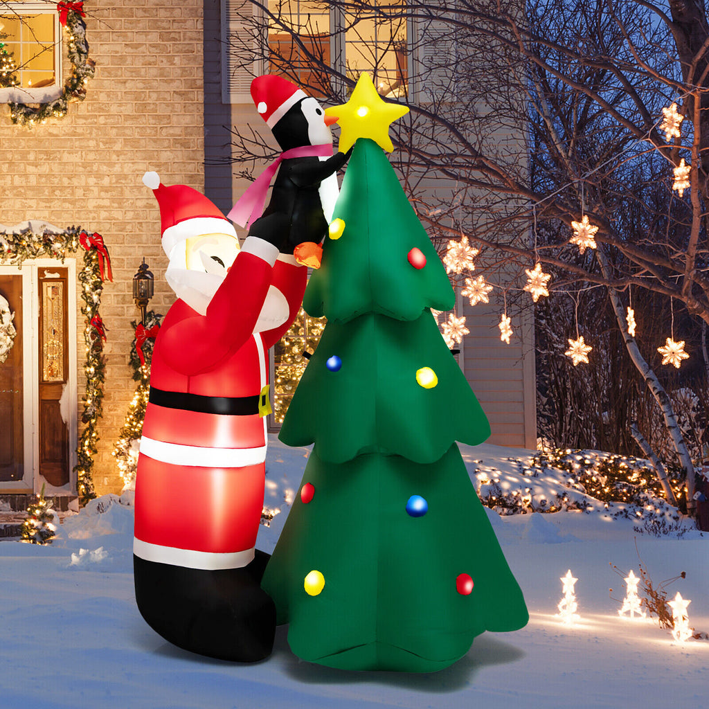 Inflatable Christmas Tree with Santa and LED Lights - G Style Variation, 6 Feet