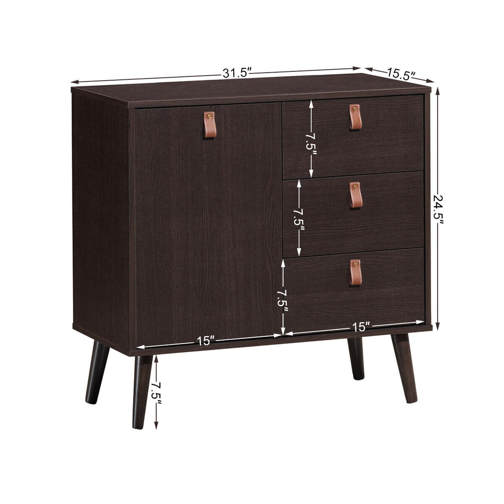3-Drawer Sideboard Storage Display Cabinet, Brown