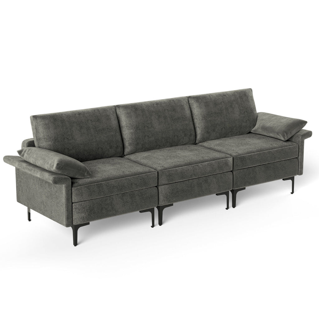 Living Room Set: 3-Seat Sofa, Floor Lamp & Accent Chair