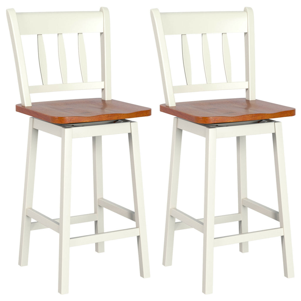 24.5" Swivel Bar Stools Set of 2 - White
