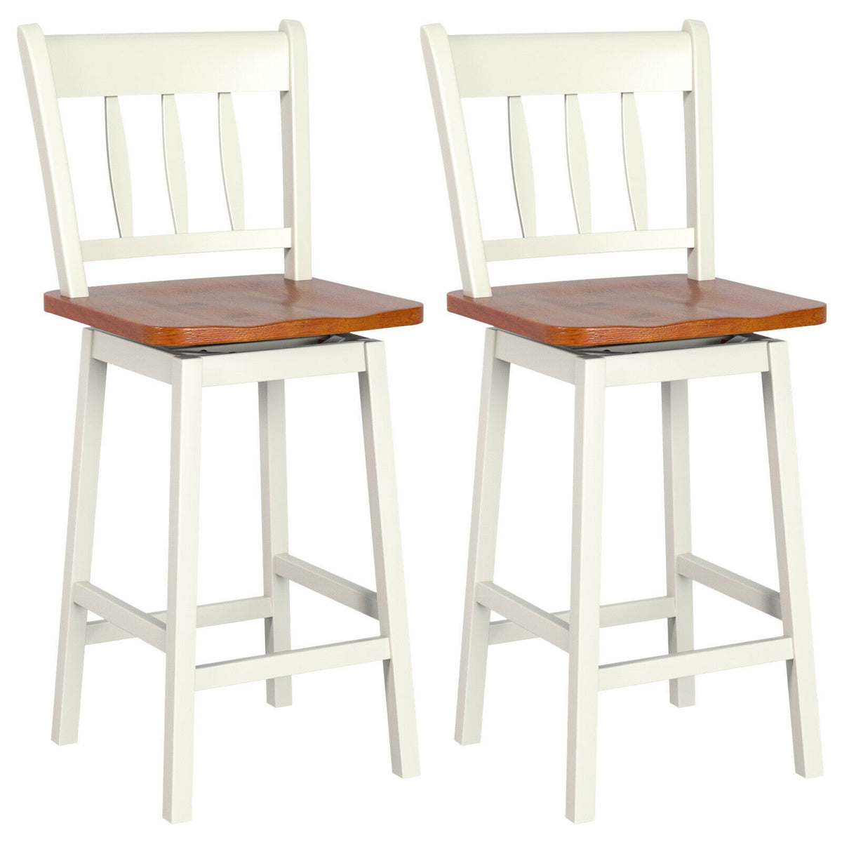 24.5" Swivel Bar Stools Set of 2 - White