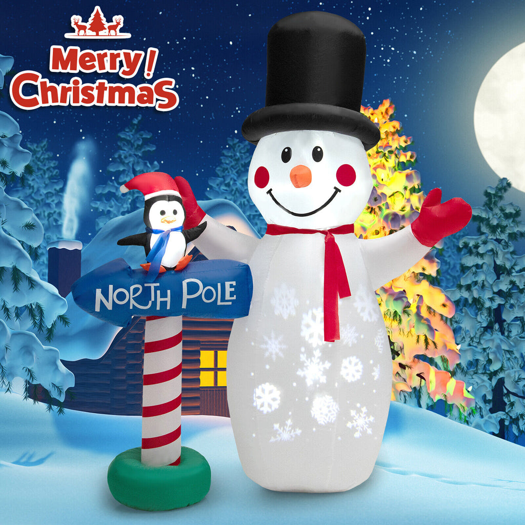 6 Feet Inflatable Christmas Decoration with Snowflake Projector and Penguin Variation of THIS Listing