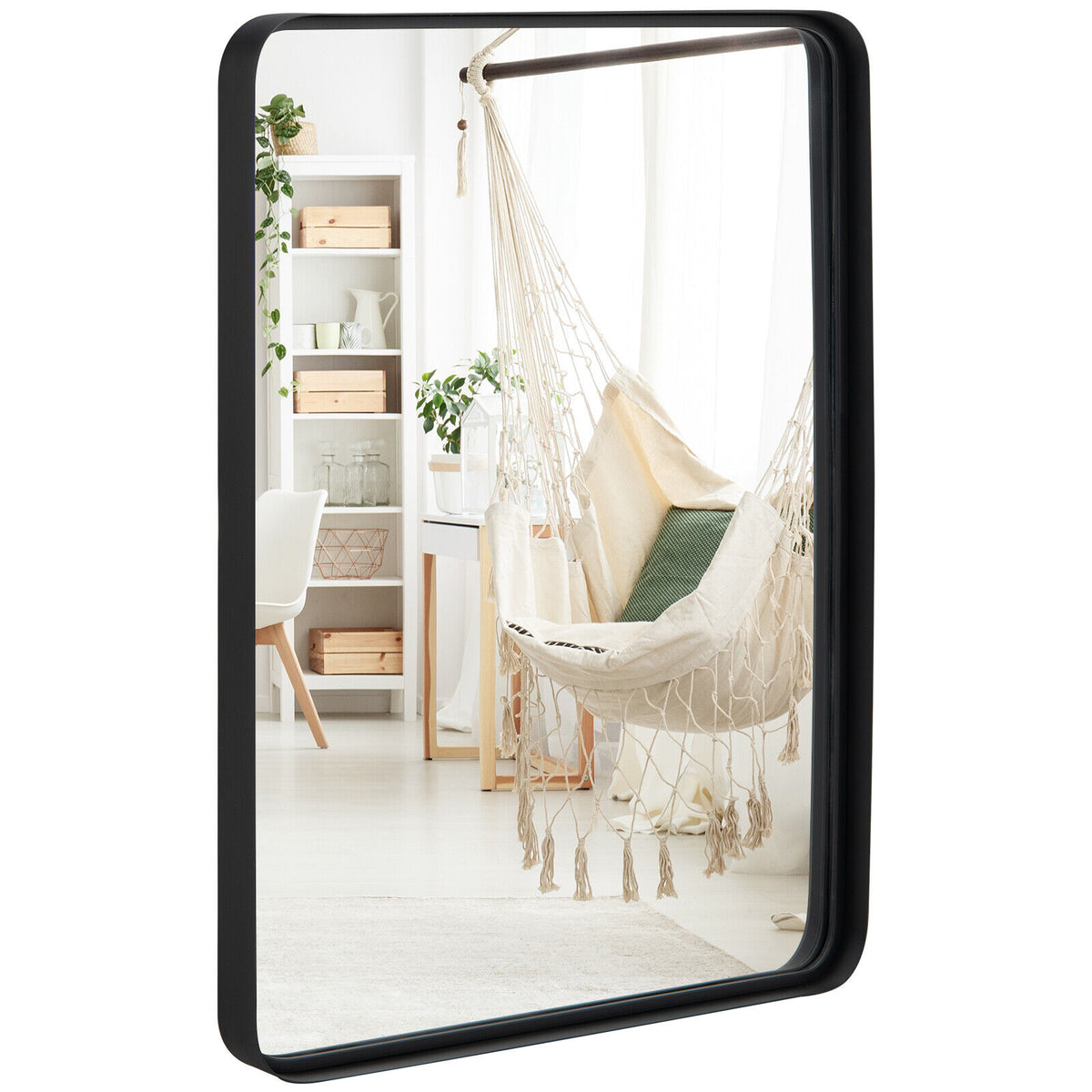 Rectangular Wall Mount Bathroom Mirror with Steel Frame - M Variation