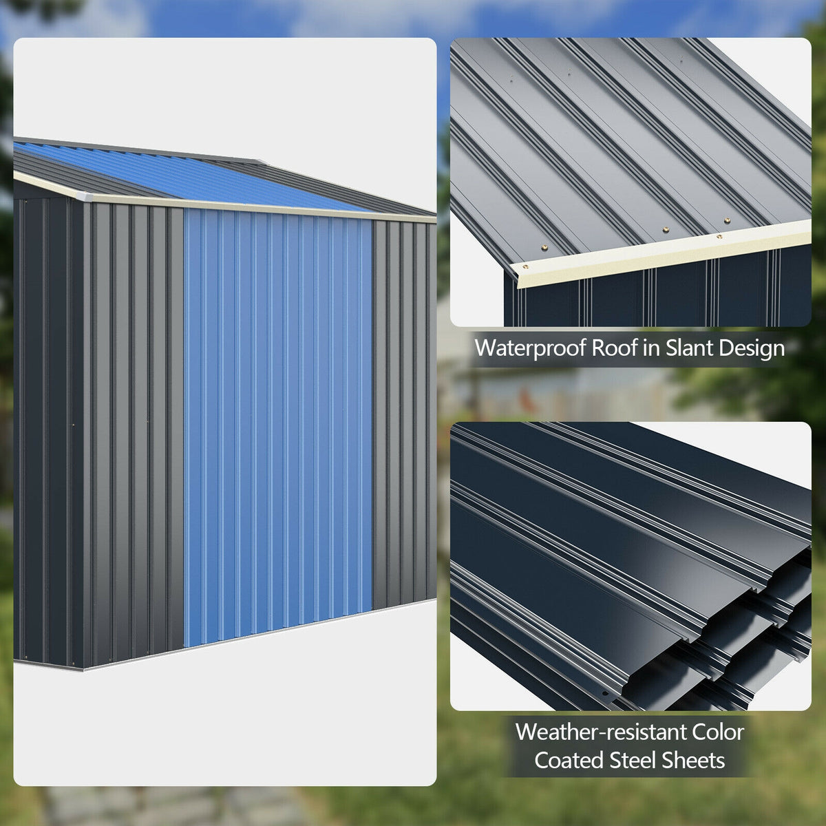 Outdoor Storage Shed Extension Kit for 7/9.1/11.2 Feet Width