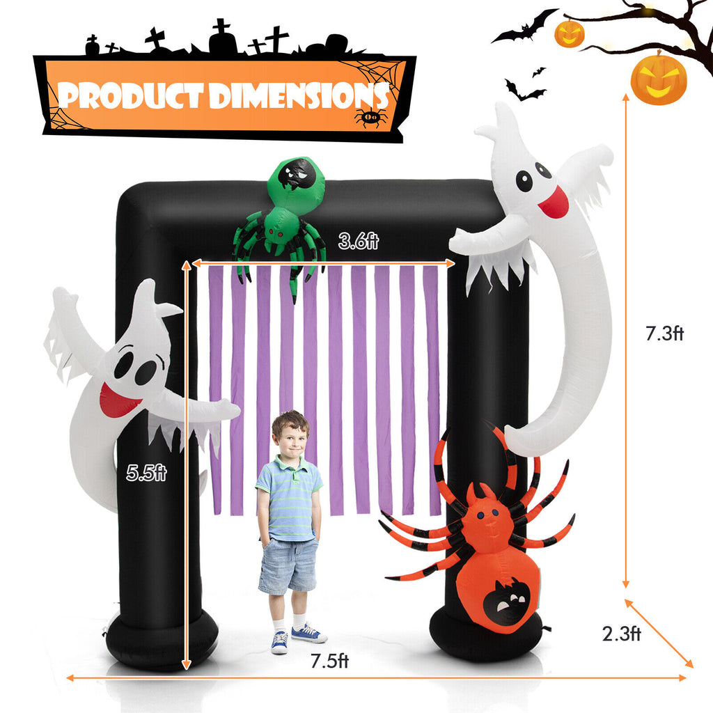 7.5Ft Inflatable Halloween Archway with Lights & Decorations for Outdoor Festive Decor