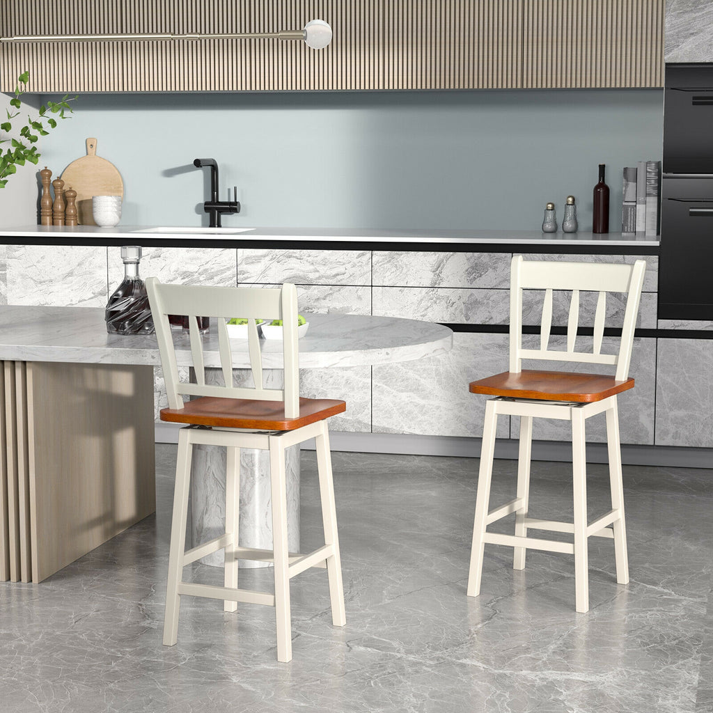 24.5" Swivel Bar Stools Set of 2 - White