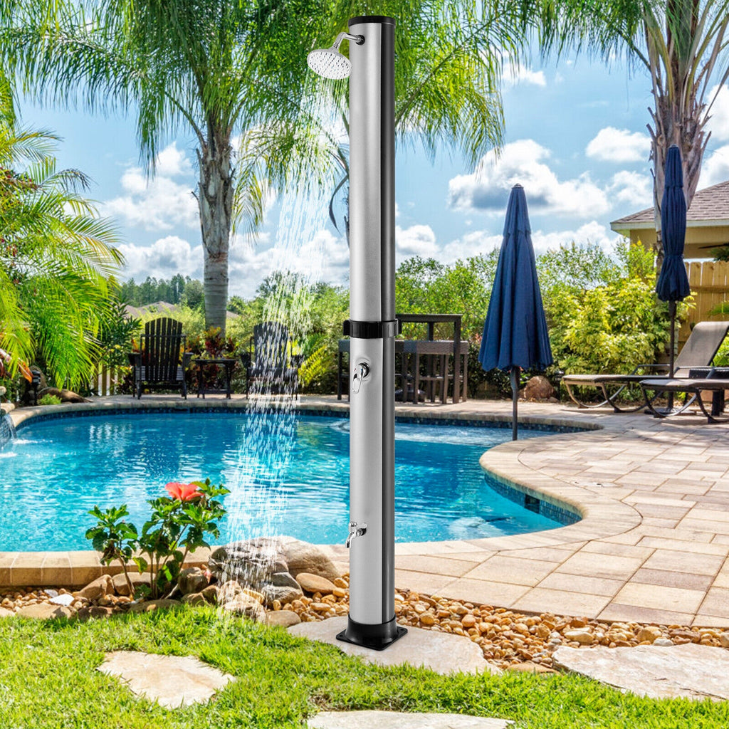 Solar Outdoor Shower 7.2 Ft 10 Gallon – Black