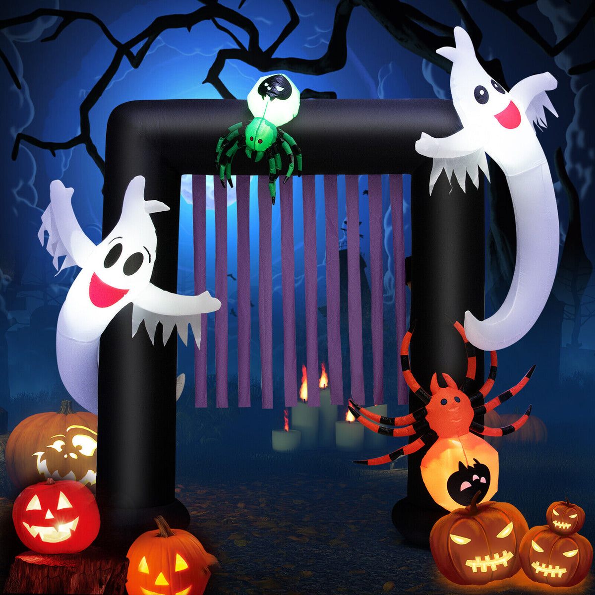 7.5Ft Inflatable Halloween Archway with Lights & Decorations for Outdoor Festive Decor