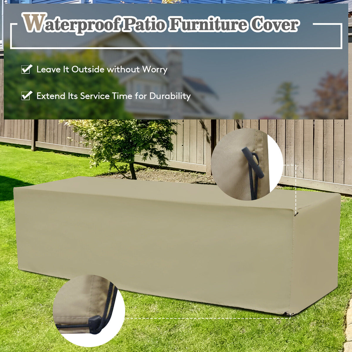 8-Piece Patio Rattan Furniture Set with Storage Box & Waterproof Cover - Brown, Navy