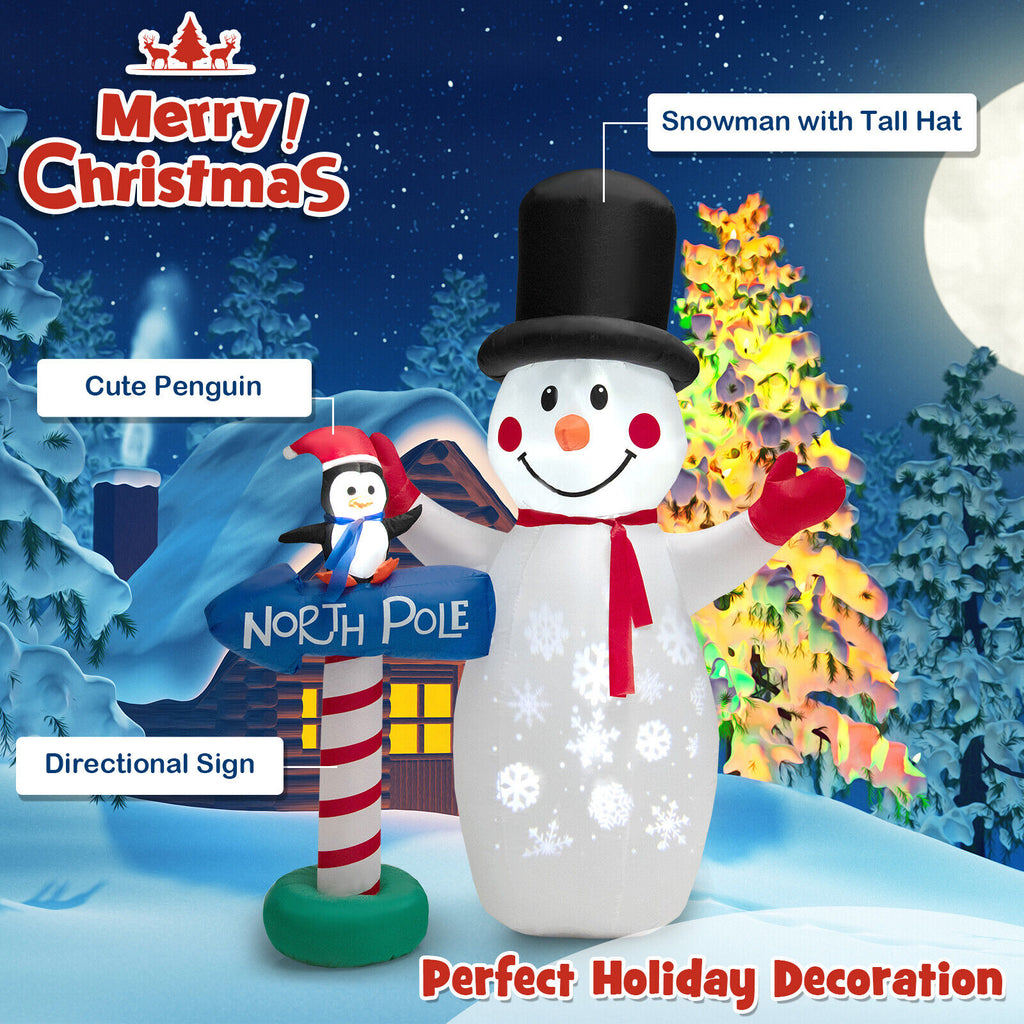 6 Feet Inflatable Christmas Decoration with Snowflake Projector and Penguin Variation of THIS Listing