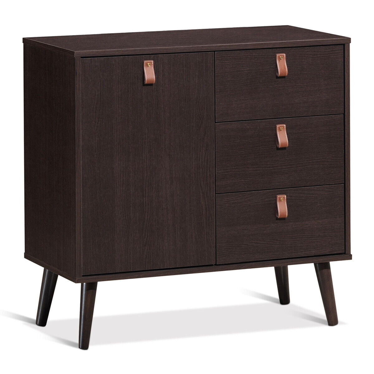 3-Drawer Sideboard Storage Display Cabinet, Brown