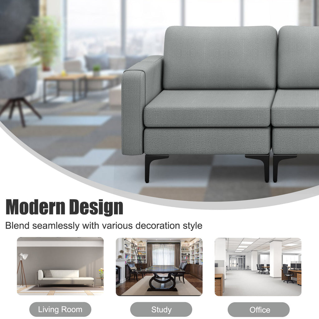 3-Seat Convertible Sofa with USB Ports & Magazine Pockets - Dark Gray