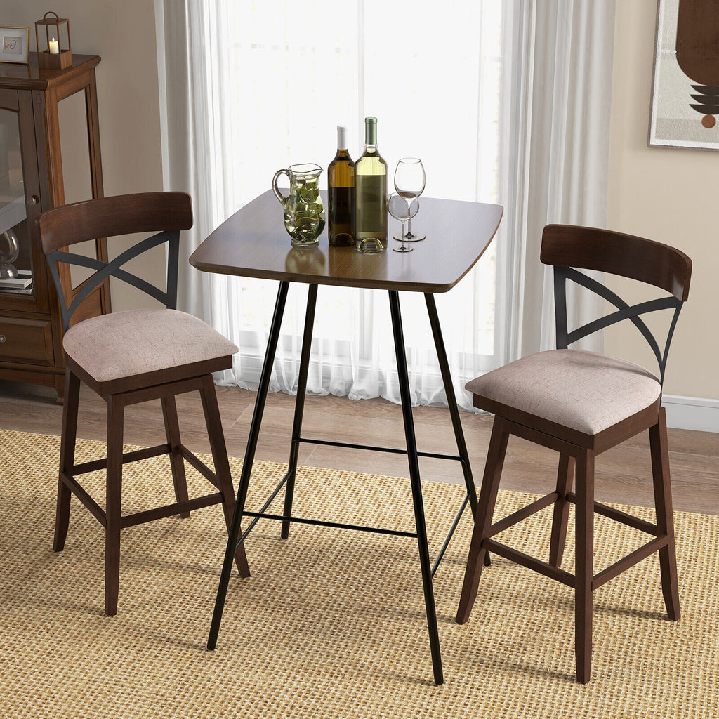 Wooden Swivel Bar Stools Set of 2 - 30 Inches