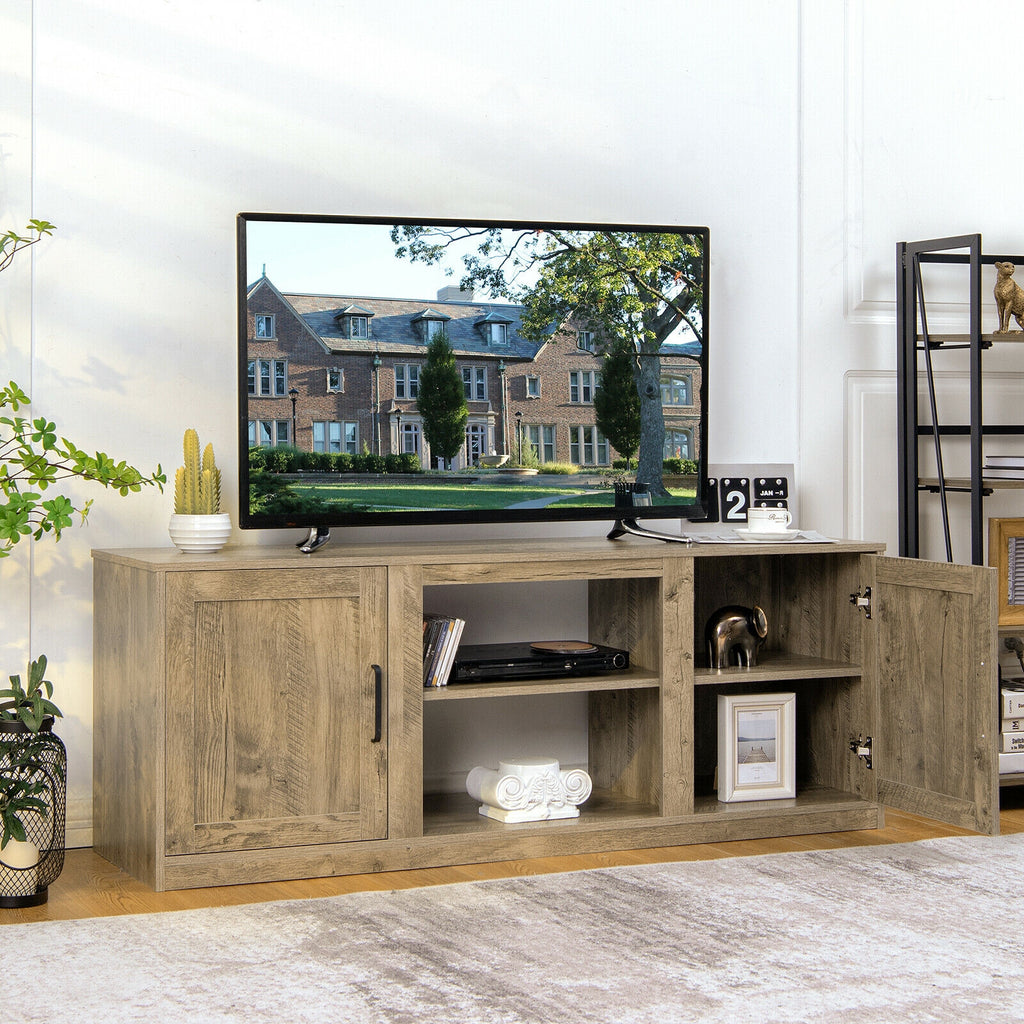 TV Stand with Double Barn Doors for 65 Inch TVs - Natural