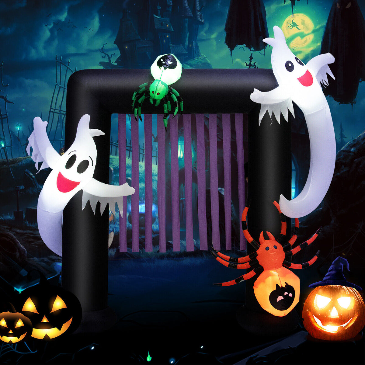7.5Ft Inflatable Halloween Archway with Lights & Decorations for Outdoor Festive Decor