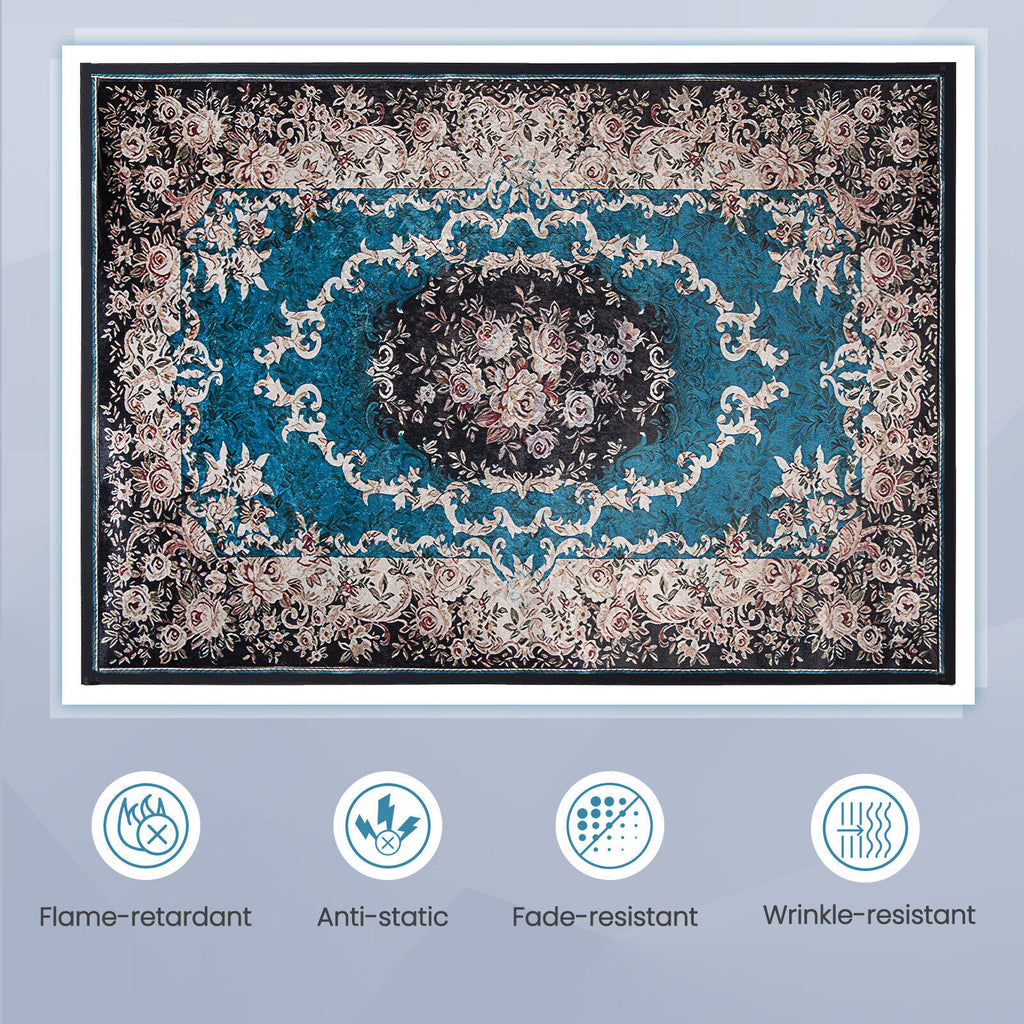 M Size Non-Shedding Anti-Slip Area Rug with Flame-Retardant Surface - Home Decor