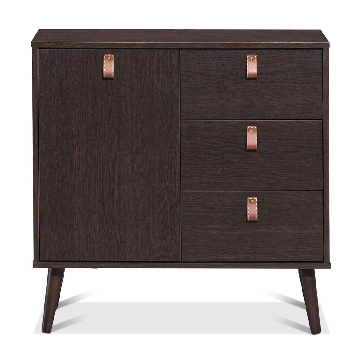 3-Drawer Sideboard Storage Display Cabinet, Brown