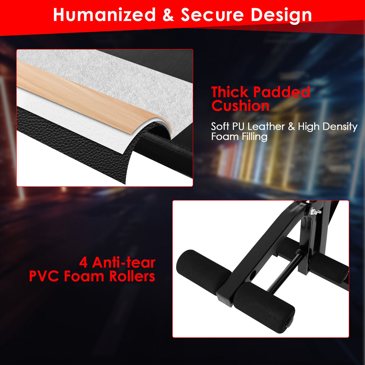 Adjustable Weight Bench and Barbell Rack Set with Weight Plate Post - Home Gym Equipment