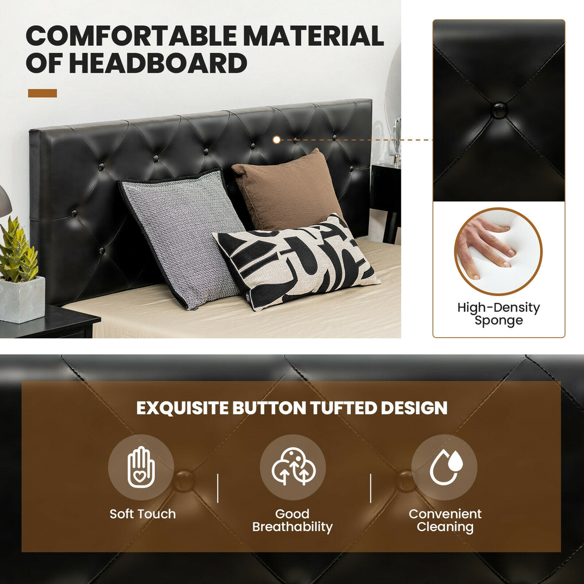 Full Size PU Leather Platform Bed with 4 Storage Drawers