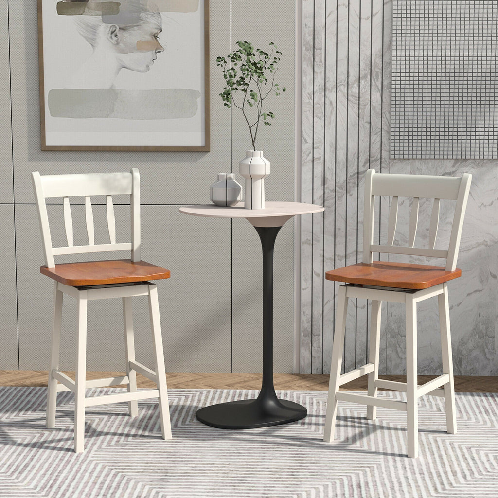 24.5" Swivel Bar Stools Set of 2 - White
