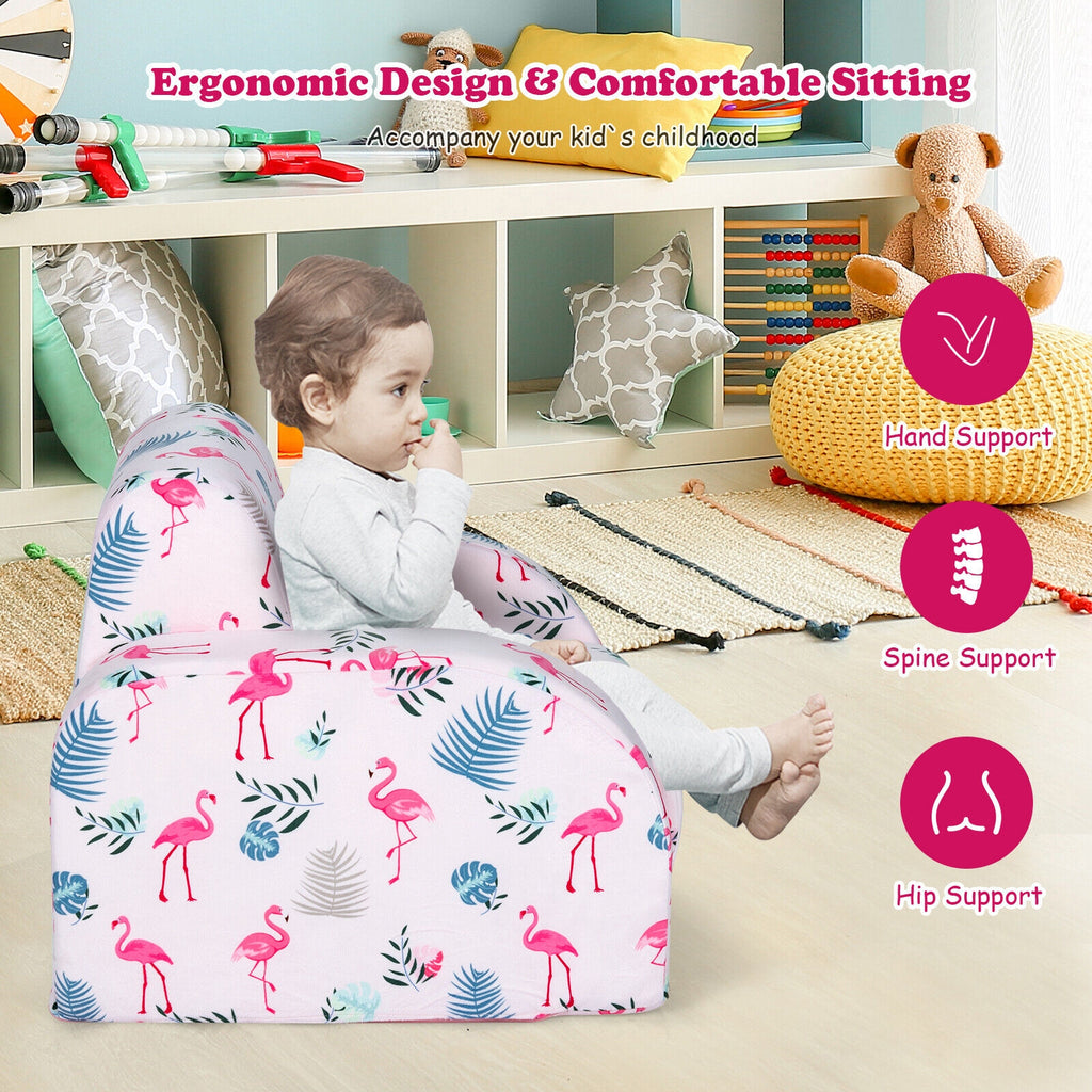Pink 3-in-1 Convertible Kid Sofa Bed Lounger - Toddler Play & Rest Chair