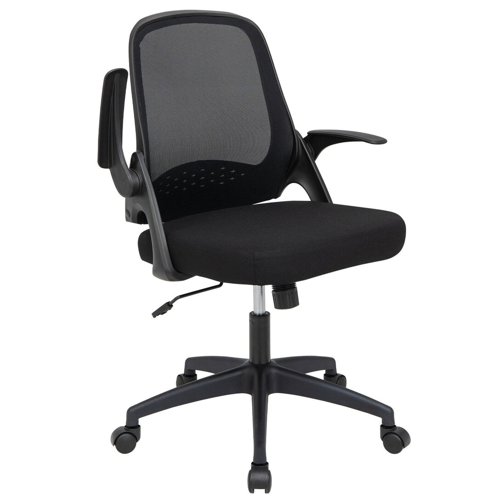 Adjustable Mesh Office Chair with Flip-up Armrest - Black