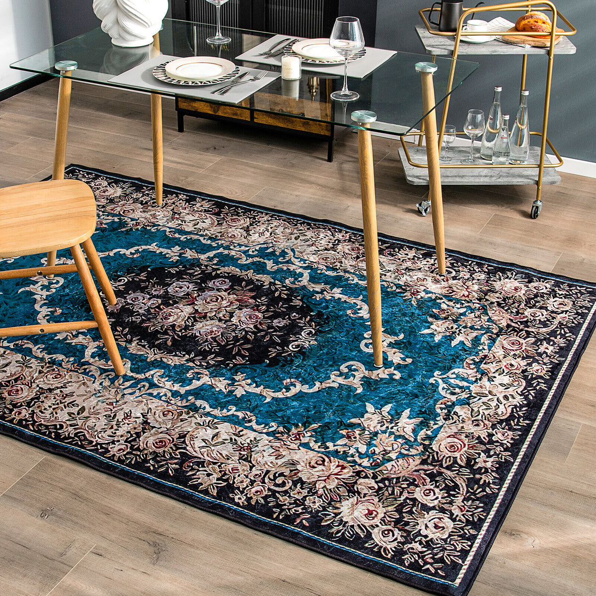 M Size Non-Shedding Anti-Slip Area Rug with Flame-Retardant Surface - Home Decor
