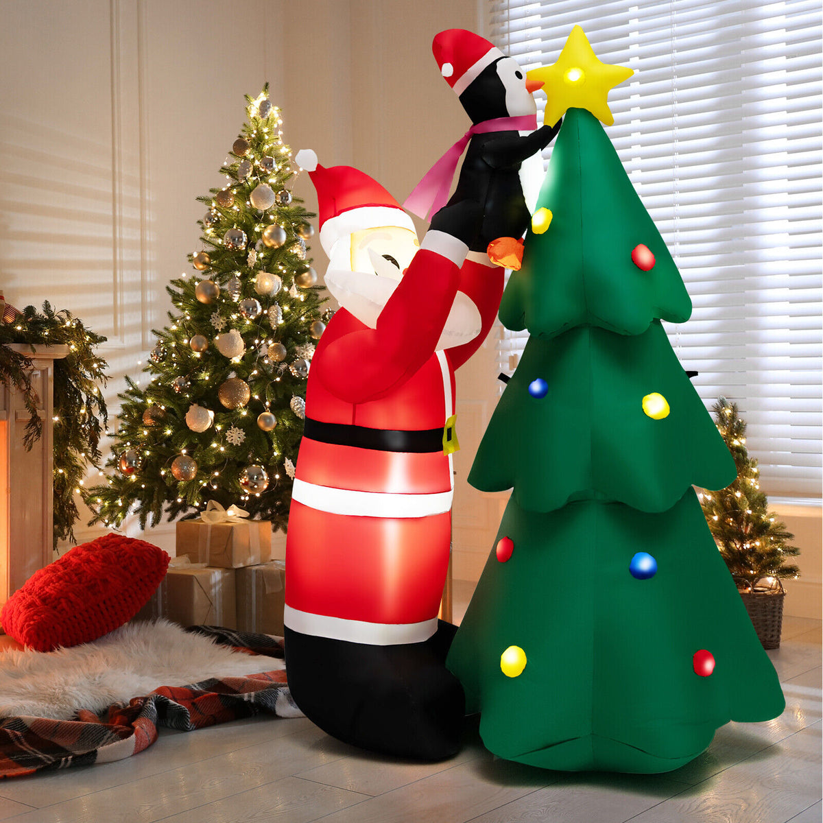 Inflatable Christmas Tree with Santa and LED Lights - G Style Variation, 6 Feet