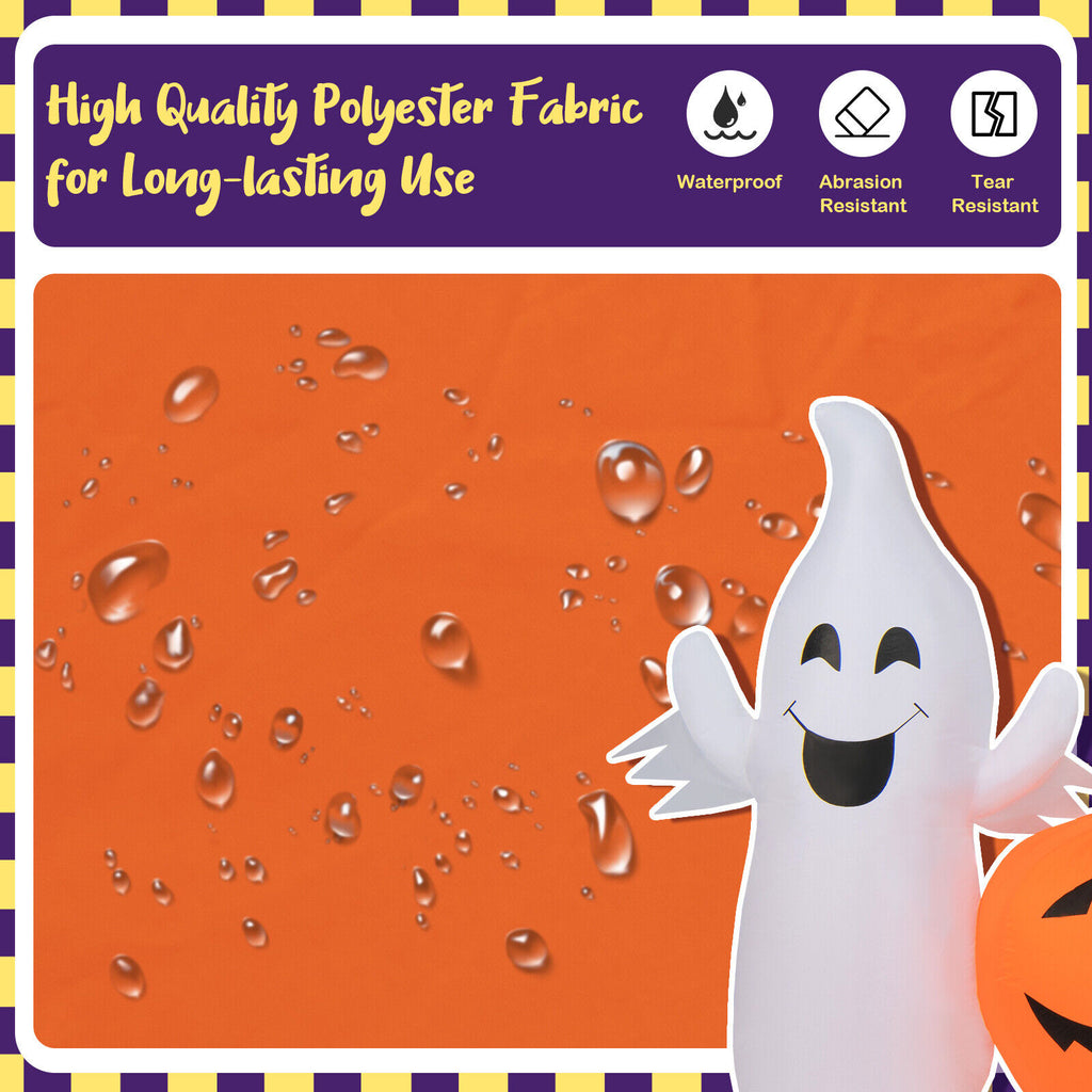 Halloween Inflatable Pumpkins with Ghosts - 9 Feet Long, Waterproof Yard Decor - Variation: Inflatable Pumpkins