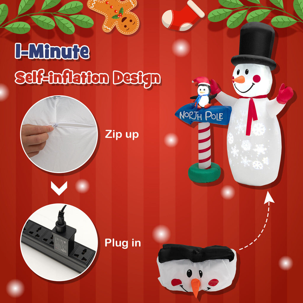 6 Feet Inflatable Christmas Decoration with Snowflake Projector and Penguin Variation of THIS Listing
