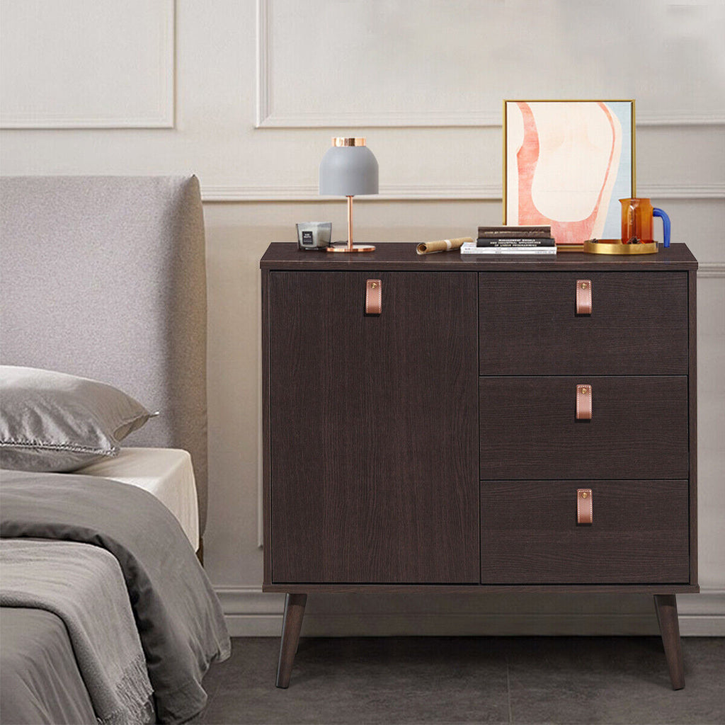 3-Drawer Sideboard Storage Display Cabinet, Brown