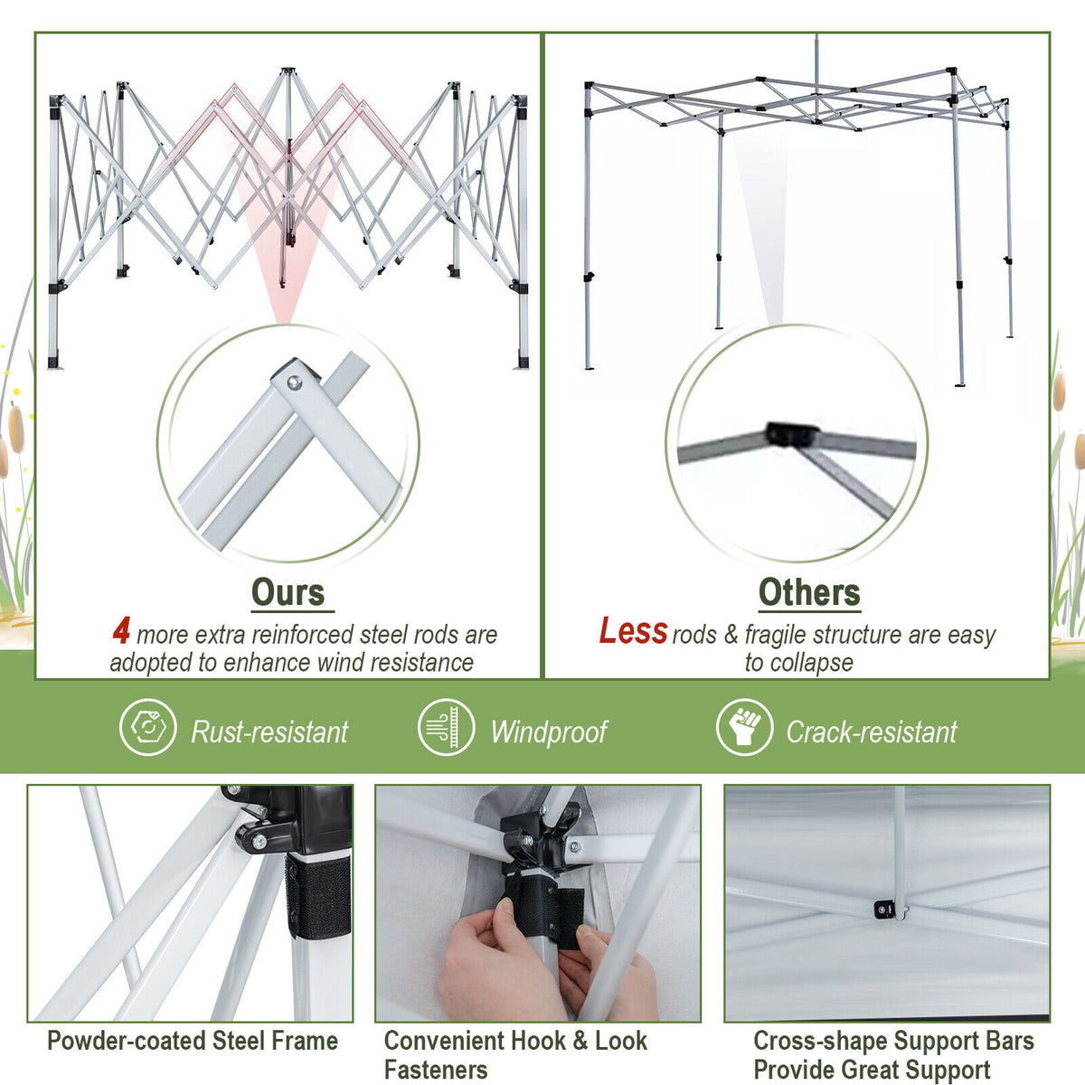 2-Tier 10 x Feet Pop-up Canopy Tent with Wheeled Carry Bag