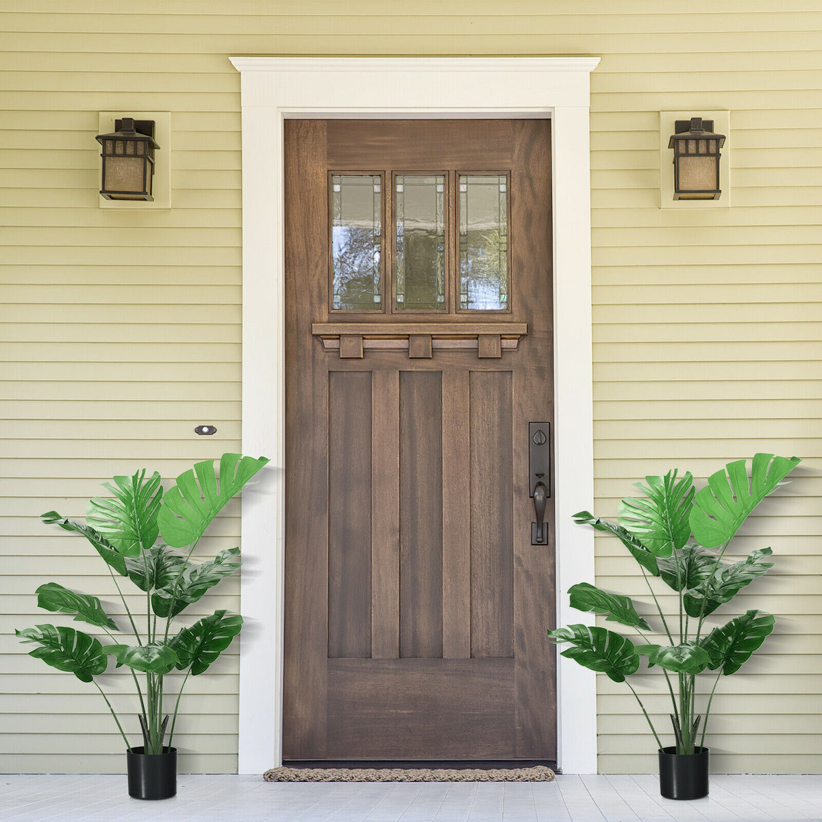 Artificial Monstera Tree with 10 Realistic Leaves - Indoor Outdoor Decor