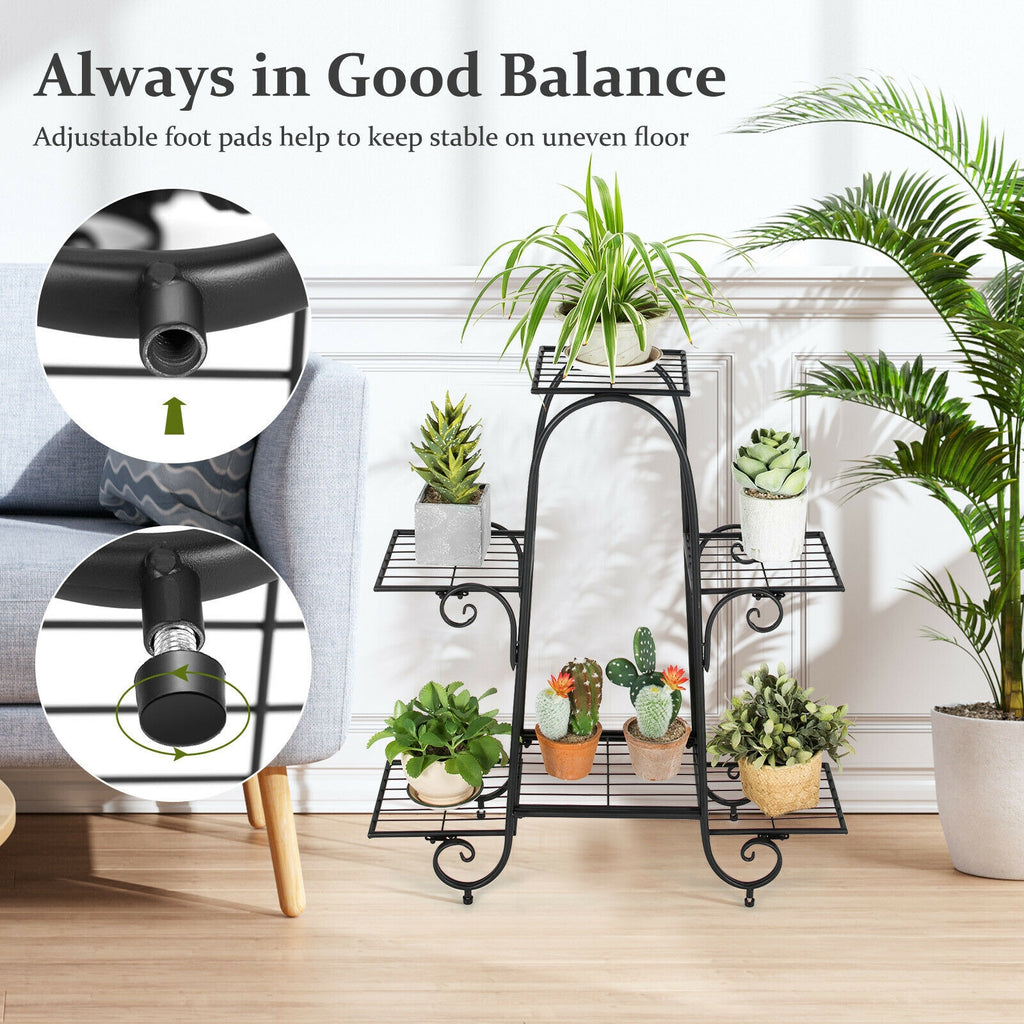 6-Tier Plant Stand with Adjustable Foot Pads
