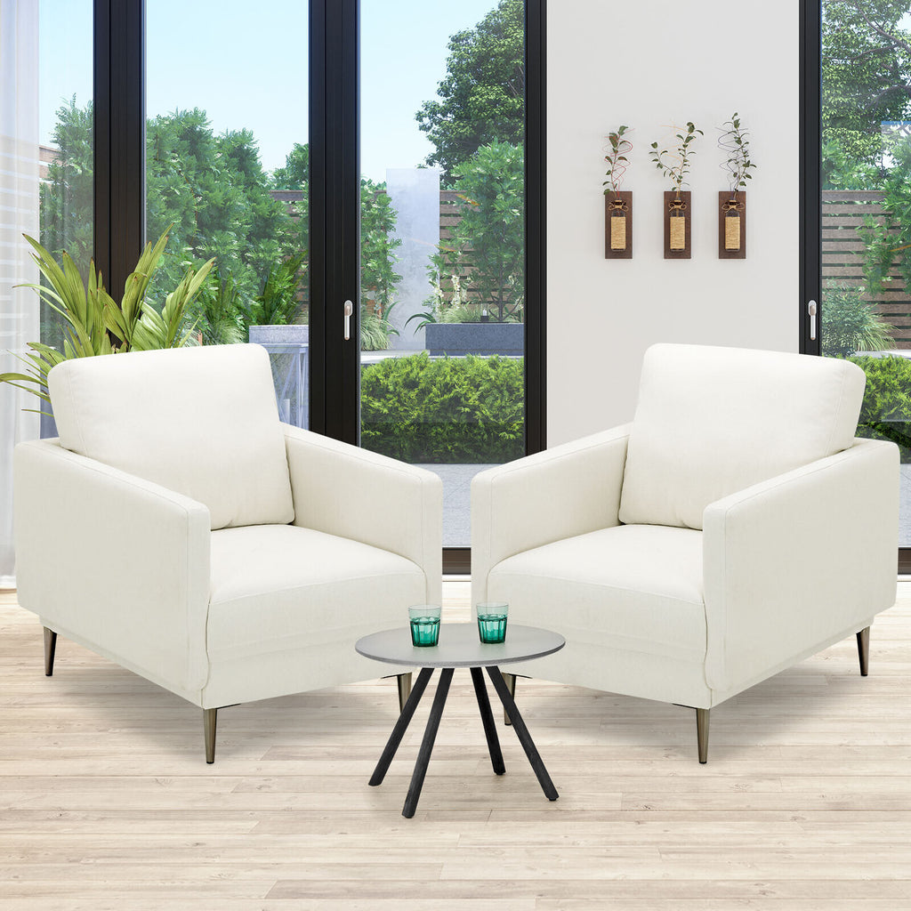 Modern Upholstered Accent Chair White